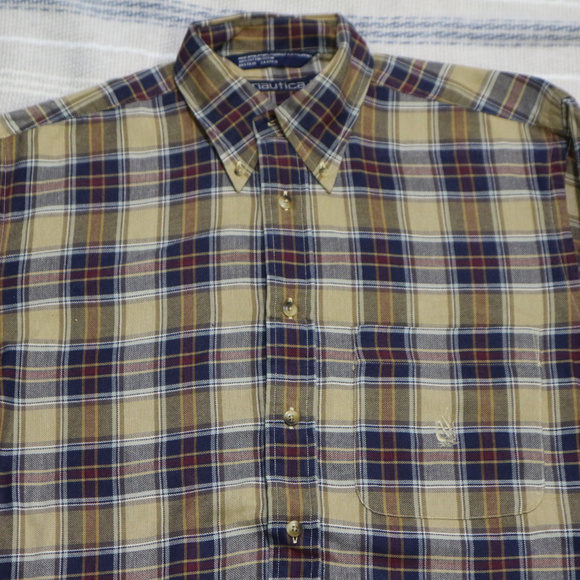 Nautica Other - VTG NAUTICA Plaid Long Sleeve Button Shirt Sz Med Men